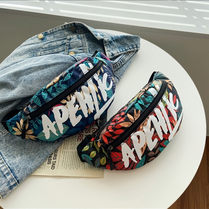 APEHIC Unisex Casual Oxford Fanny Pack, Woven Crossbody Shoulder Bag with Zipper Closure for Going Out - Hand Washable