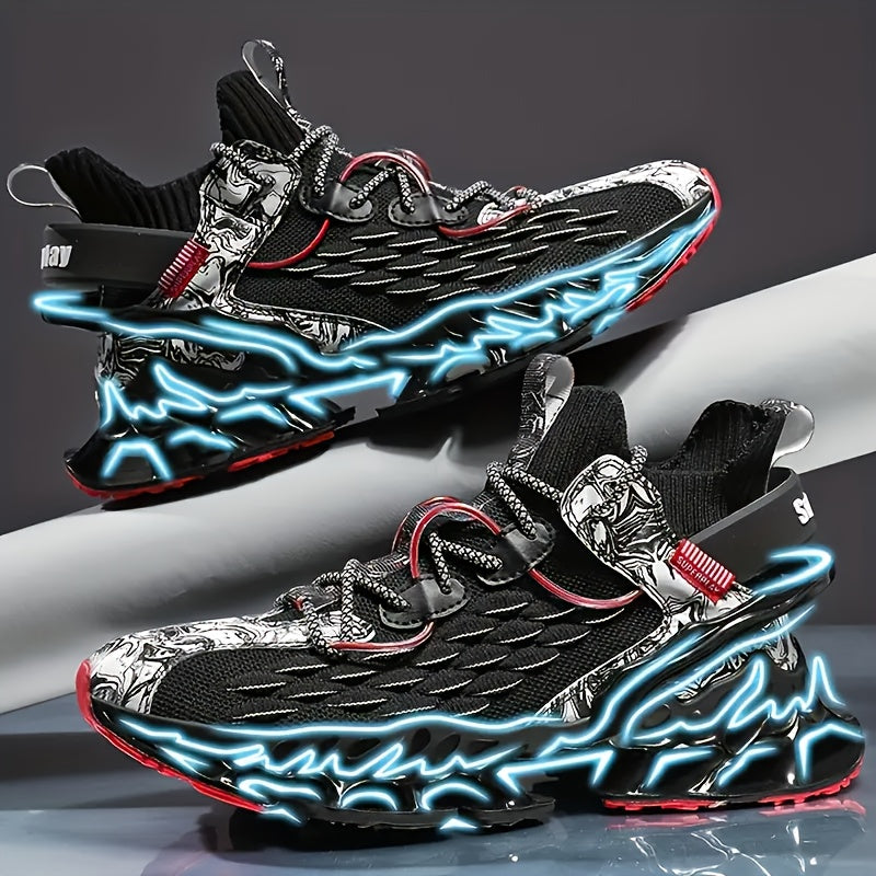 Men's Athletic Footwear - Breathable Mesh, Stylish Color Block Design with EVA Insole, Durable TPU Outsole for Running & Casual Activities - Spring/Autumn