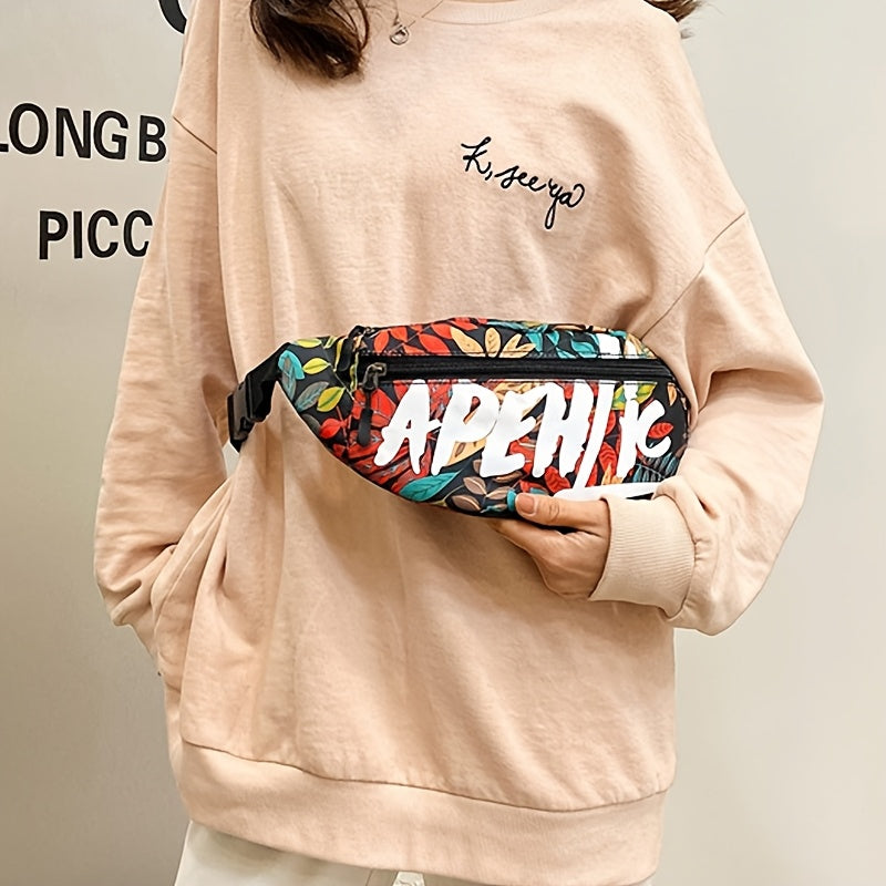 APEHIC Unisex Casual Oxford Fanny Pack, Woven Crossbody Shoulder Bag with Zipper Closure for Going Out - Hand Washable