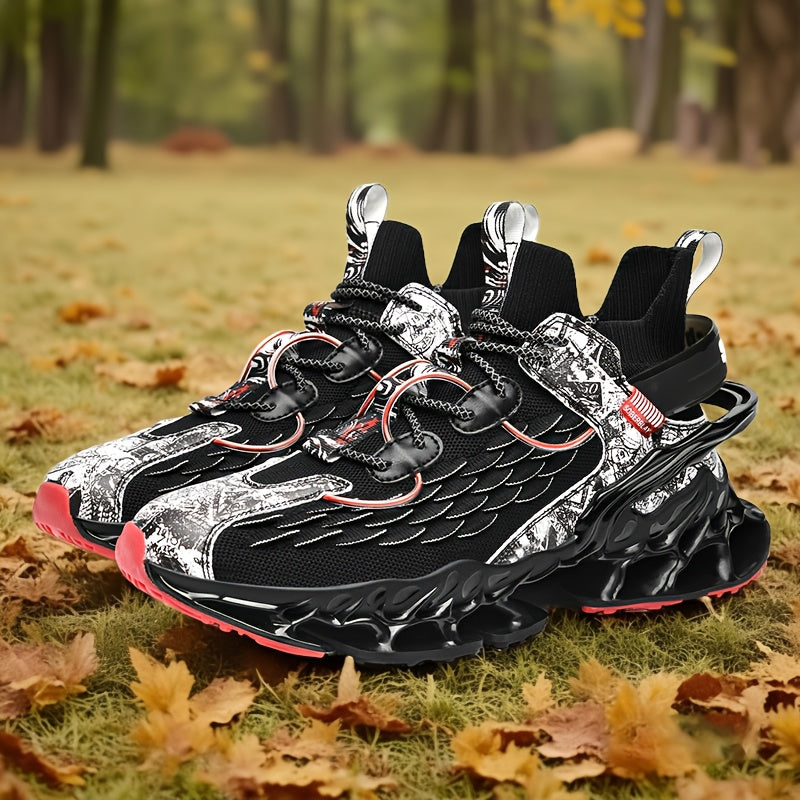 Men's Athletic Footwear - Breathable Mesh, Stylish Color Block Design with EVA Insole, Durable TPU Outsole for Running & Casual Activities - Spring/Autumn