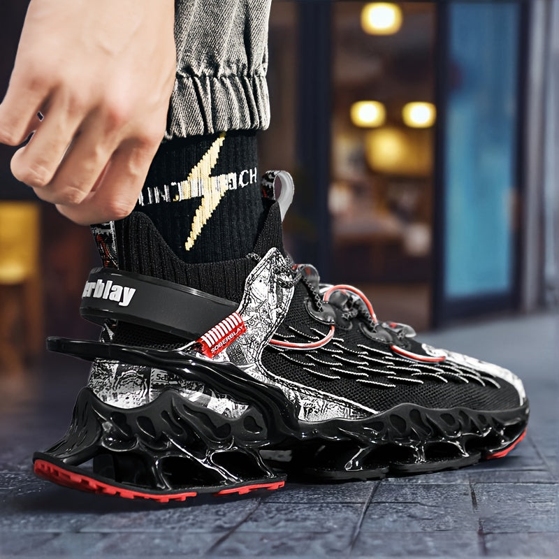 Men's Athletic Footwear - Breathable Mesh, Stylish Color Block Design with EVA Insole, Durable TPU Outsole for Running & Casual Activities - Spring/Autumn