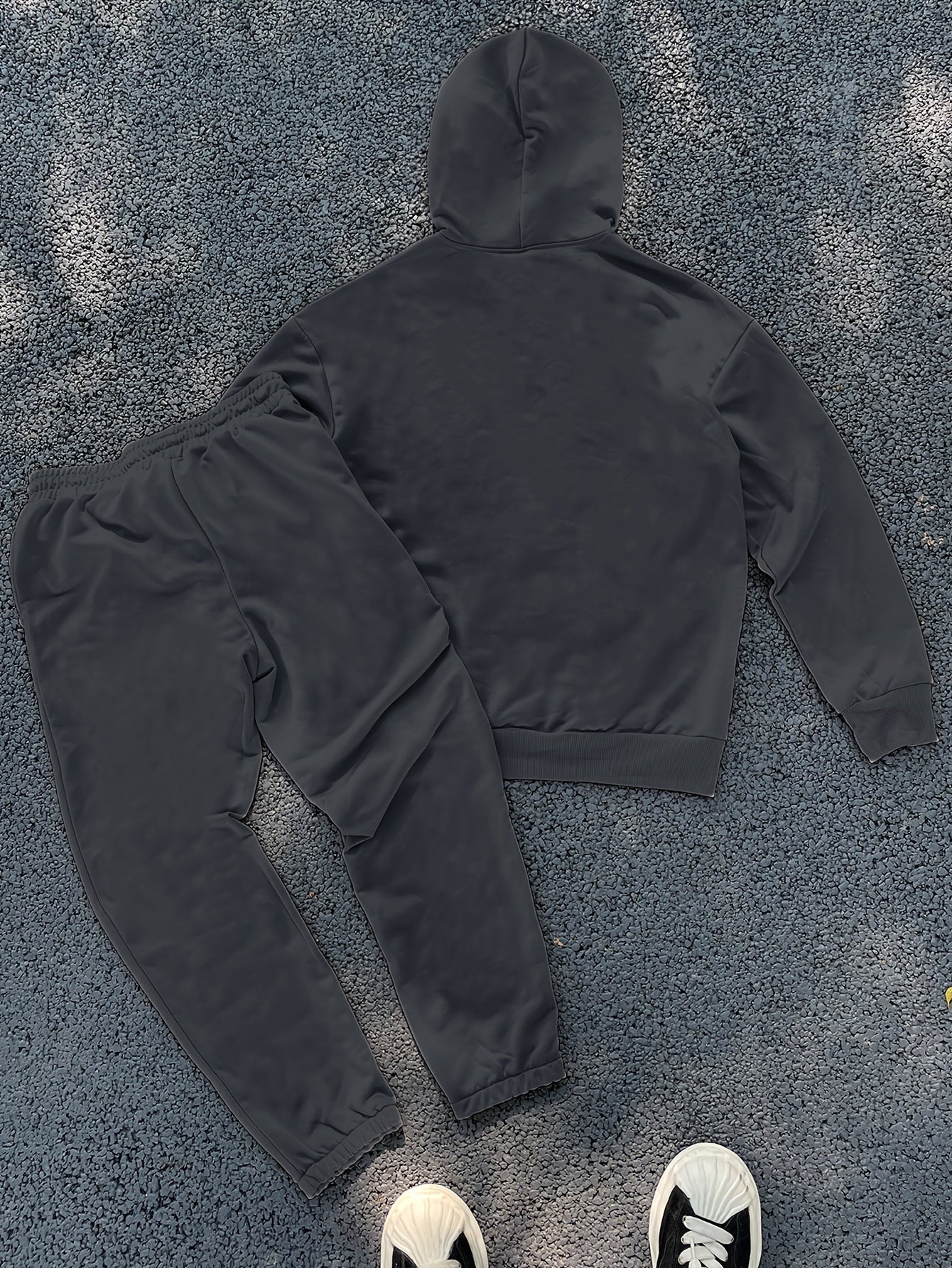 Men's Suit/Simple Bold Letter Print/Street Cool Style/Kangaroo Bag Loose Shoulder/Zipper Hoodie Sweatpants Set