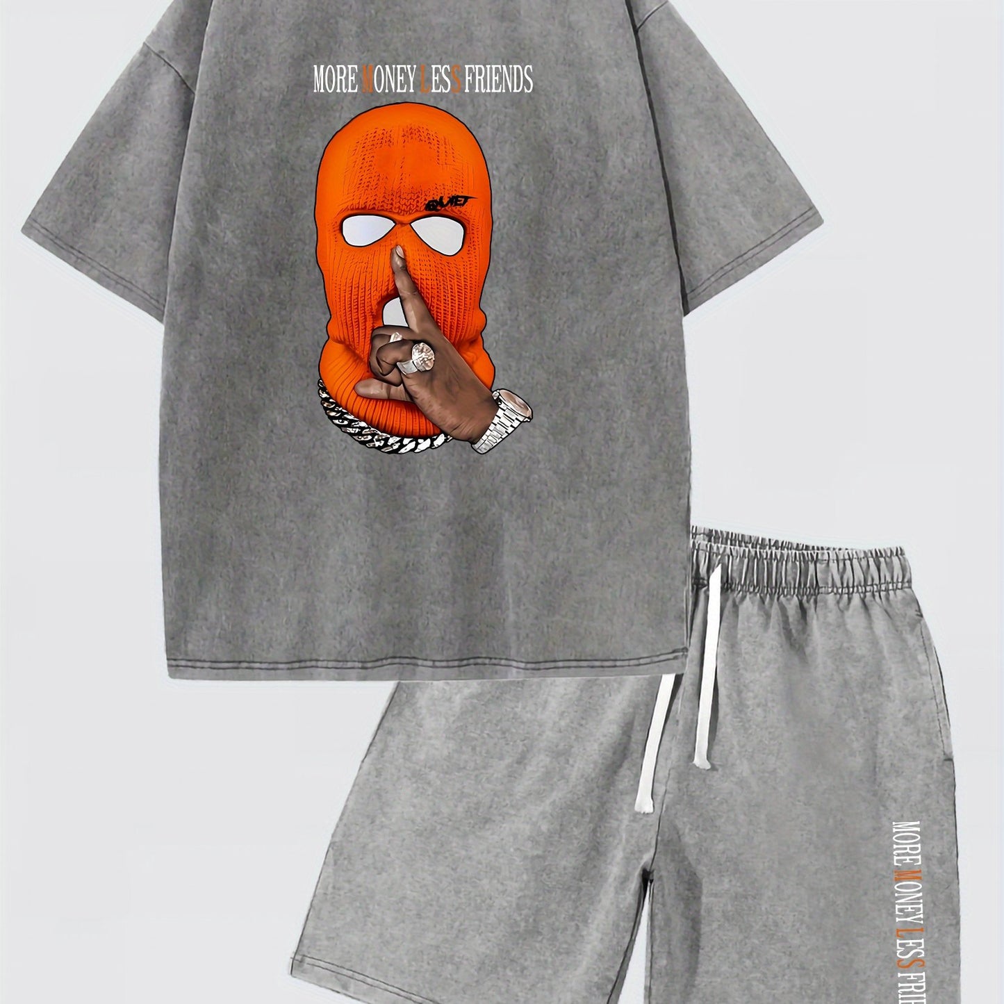 Vintage Cotton Casual Set - 230g Thick Pure Cotton T-Shirt, 290g Washed Shorts - Comfortable, Breathable, Summer Essential