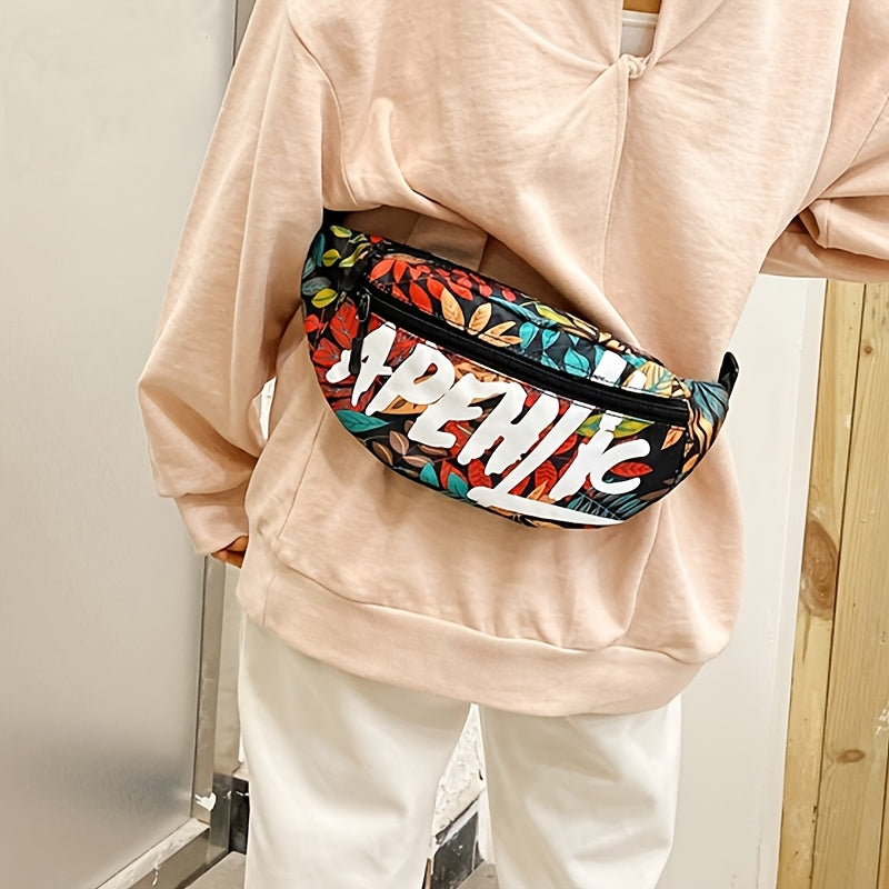 APEHIC Unisex Casual Oxford Fanny Pack, Woven Crossbody Shoulder Bag with Zipper Closure for Going Out - Hand Washable