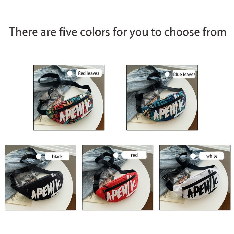 APEHIC Unisex Casual Oxford Fanny Pack, Woven Crossbody Shoulder Bag with Zipper Closure for Going Out - Hand Washable