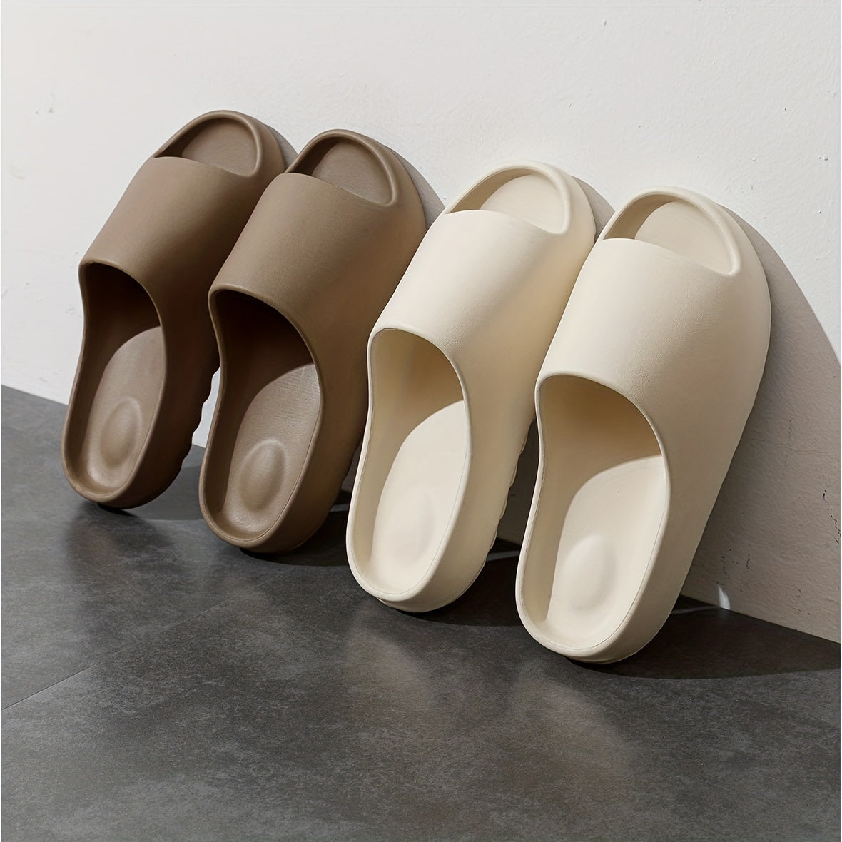 Men's EVA Cloud Slides, Casual Non Slip Slippers, Open Toe Shoes For Indoor Outdoor Beach Shower, Spring And Summer