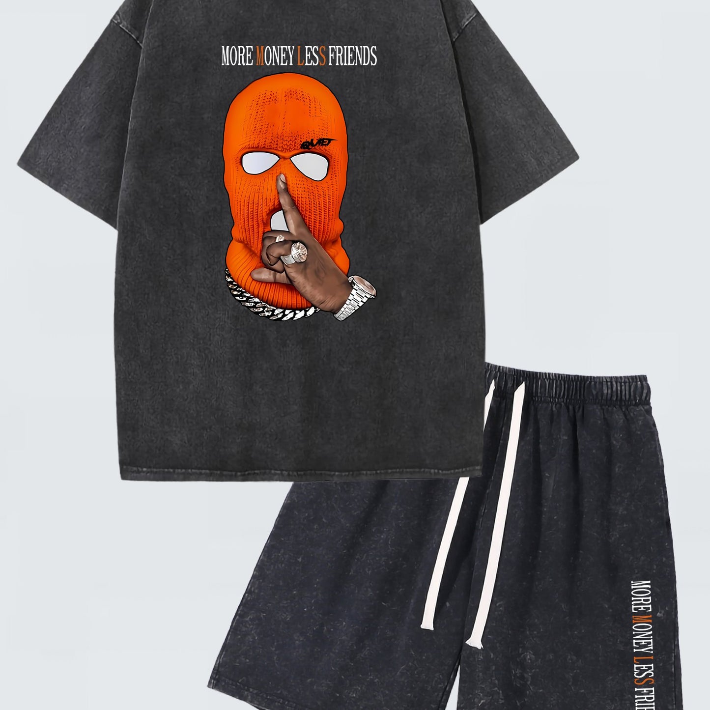 Vintage Cotton Casual Set - 230g Thick Pure Cotton T-Shirt, 290g Washed Shorts - Comfortable, Breathable, Summer Essential