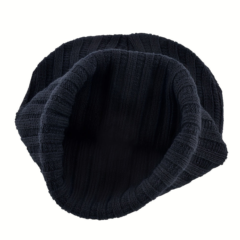 Men's Winter Knit Beanie: Relaxed Style, Windproof, and Warm - Suitable for Both Men and Women