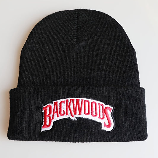 1pc "BACKWOODS" Knitted Hat Thermal Cap For Men, Ideal choice for Gifts