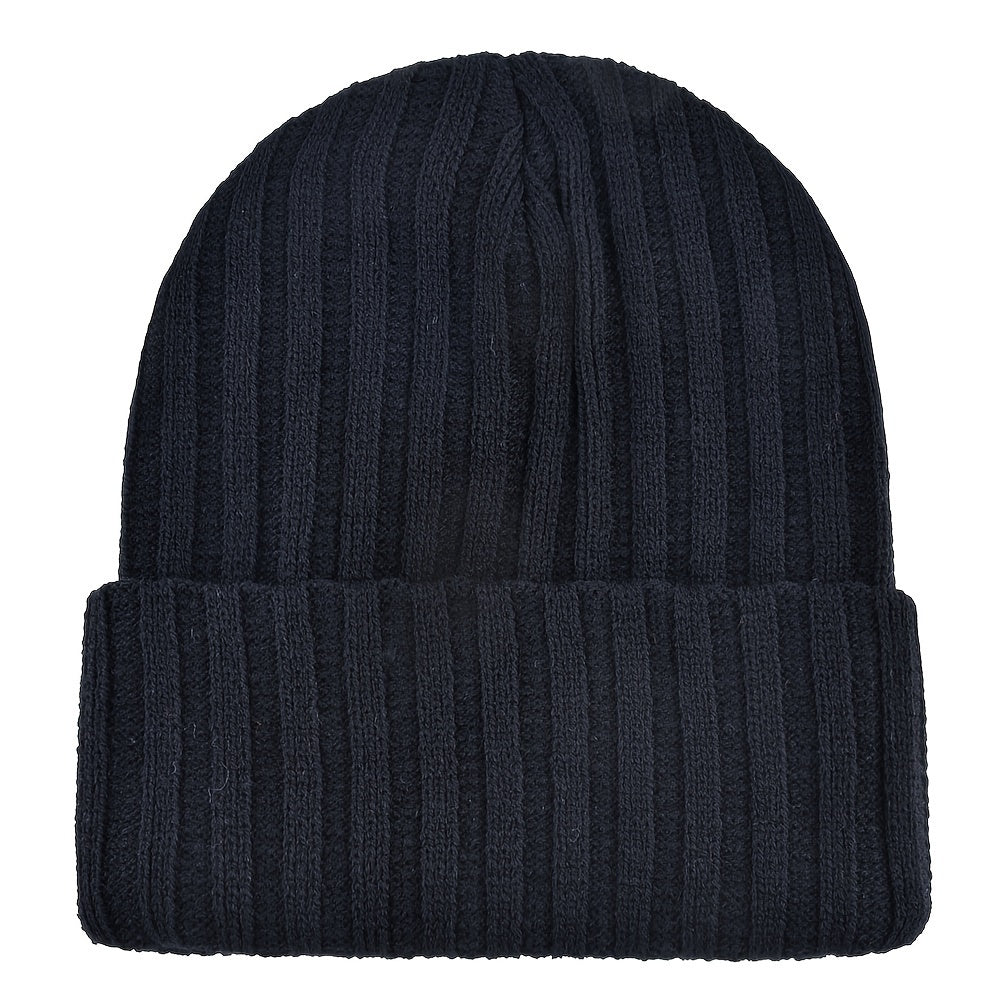 Men's Winter Knit Beanie: Relaxed Style, Windproof, and Warm - Suitable for Both Men and Women