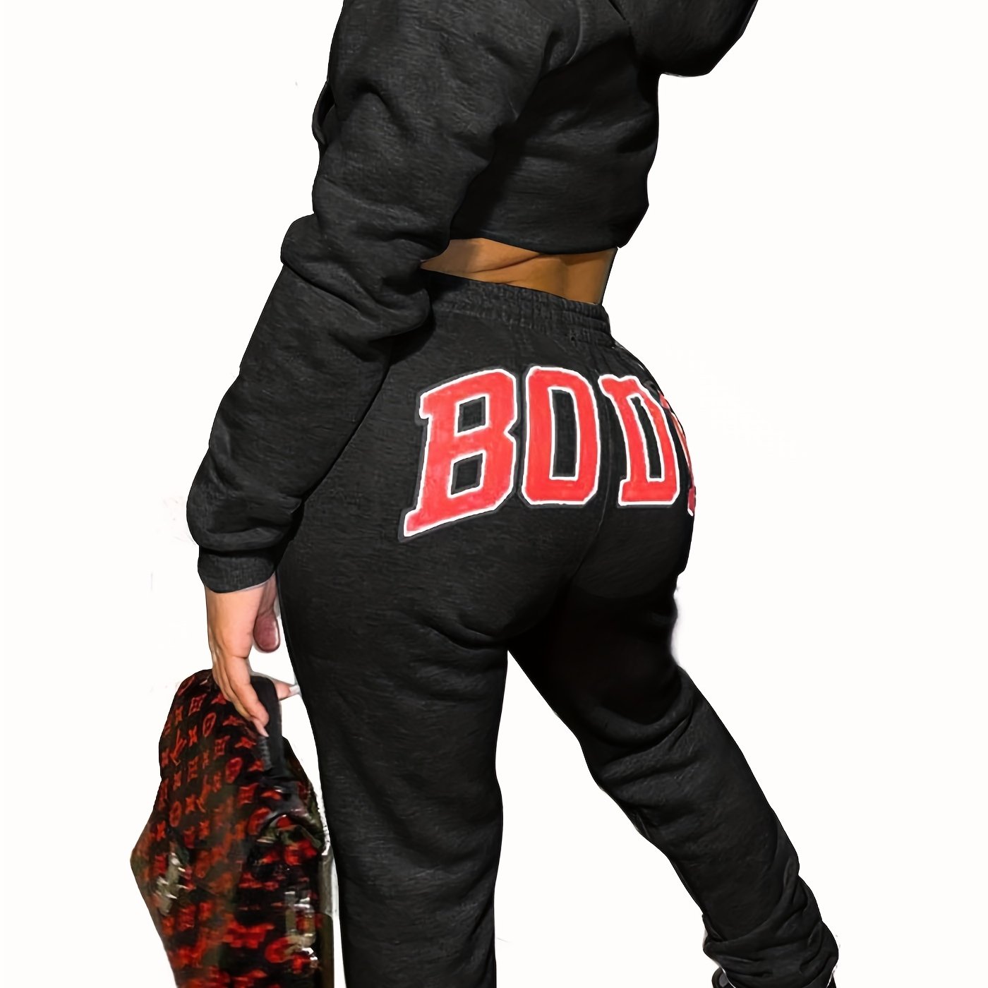 Women's Sport Suit: Solid Color Short Top + Sports Pants 652