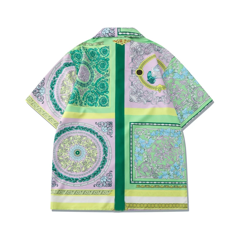 Dark Icon Full Printing Holiday Beach Men's Set Summer Thin Material Hawaiian Shirts and Shorts