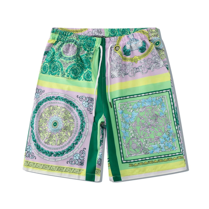 Dark Icon Full Printing Holiday Beach Men's Set Summer Thin Material Hawaiian Shirts and Shorts