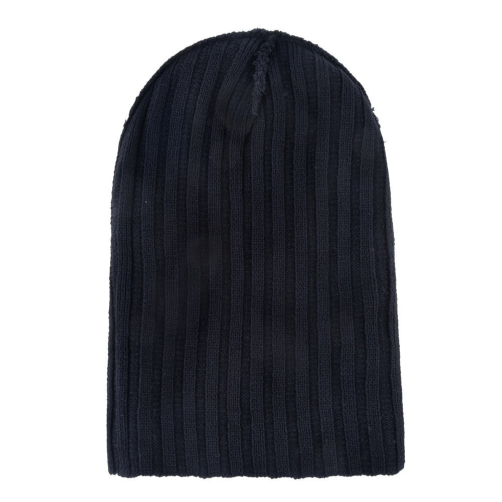 Men's Winter Knit Beanie: Relaxed Style, Windproof, and Warm - Suitable for Both Men and Women