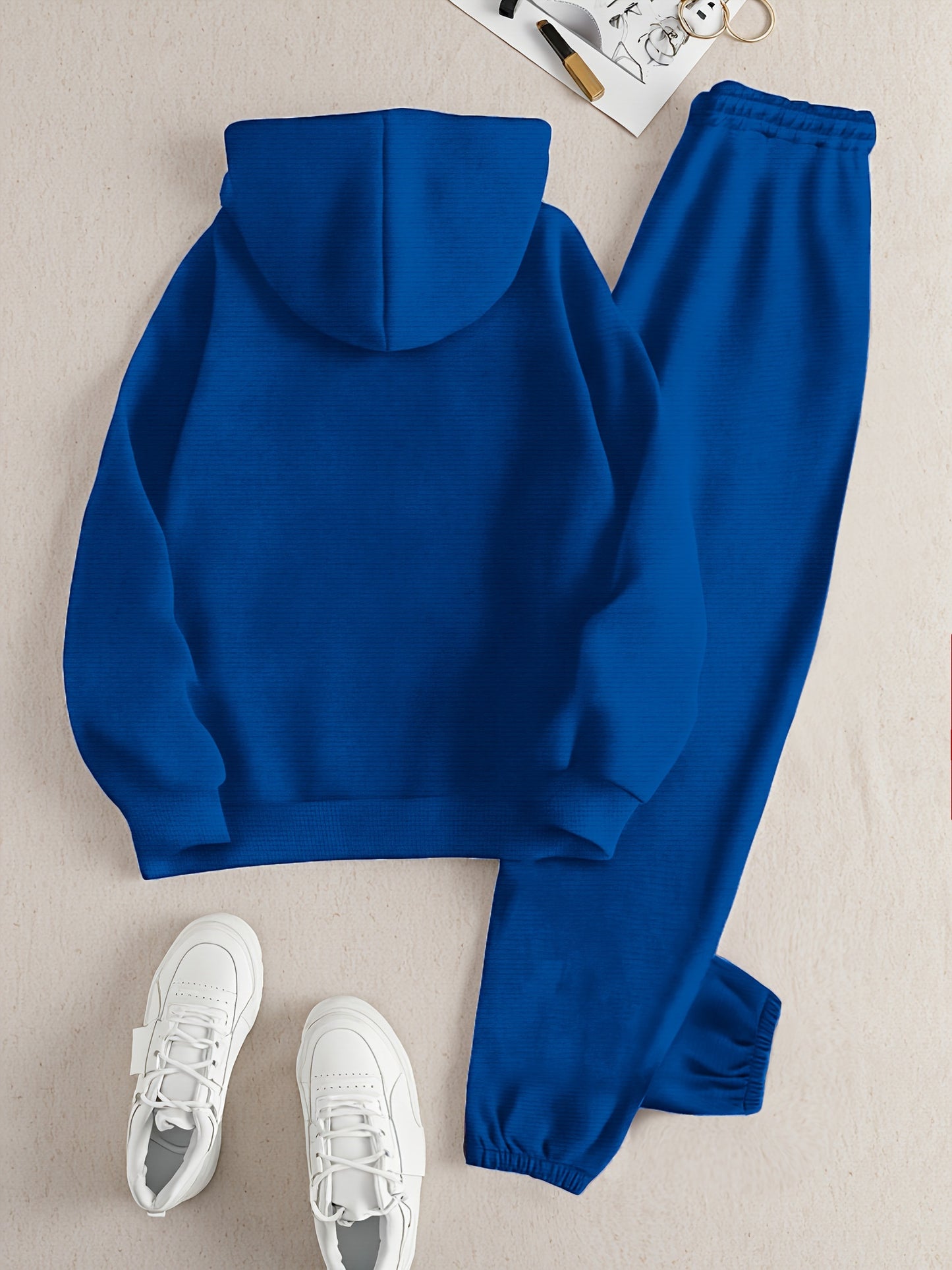 2024 Autumn And Winter Fashion Milan-Themed New Women'S Hooded Sweatshirt And Long Pants Set with a Hooded Long-Sleeve Casual Top.