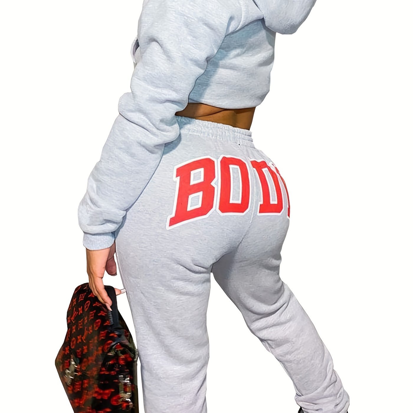 Women's Sport Suit: Solid Color Short Top + Sports Pants 652