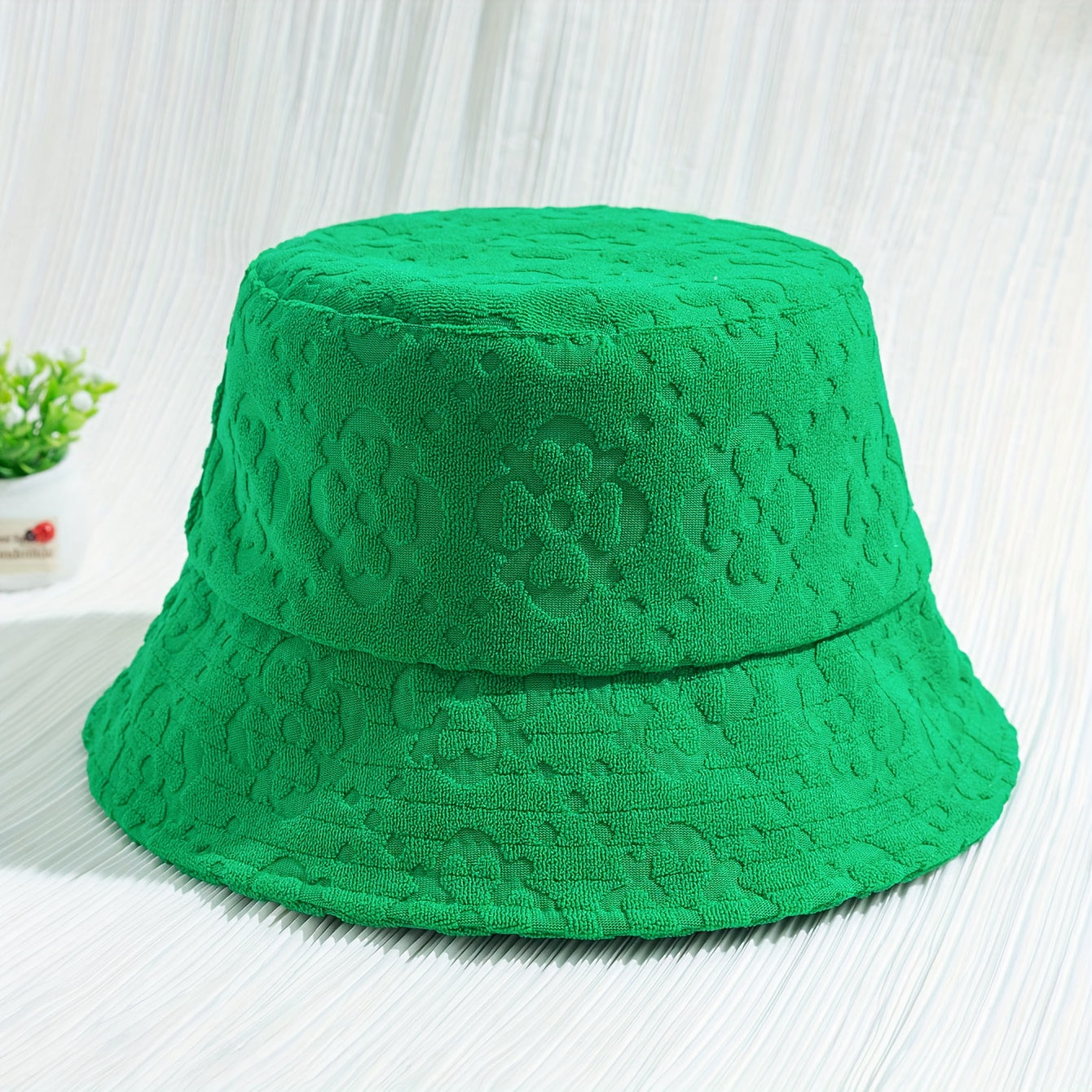 Plaid Embossed Bucket Hat Solid Color Trendy Casual Basin Hat Unisex Couple Fisherman Cap For Women Men
