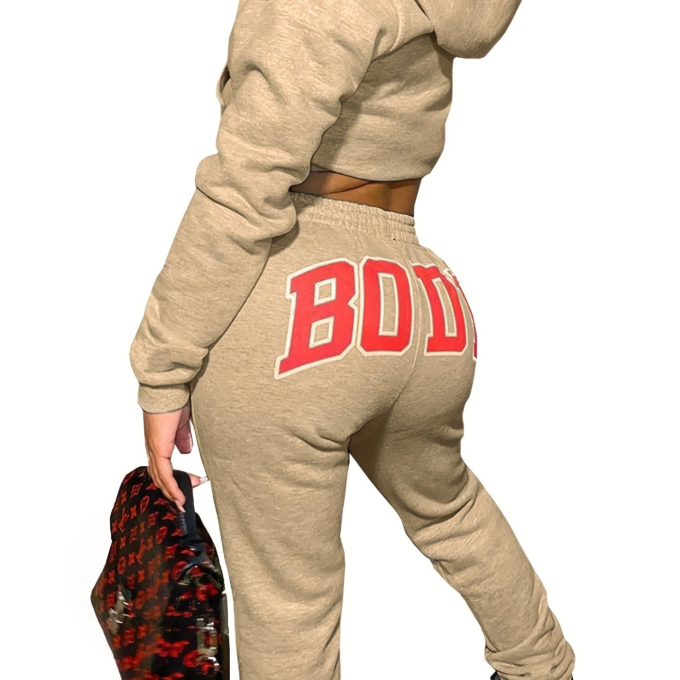 Women's Sport Suit: Solid Color Short Top + Sports Pants 652