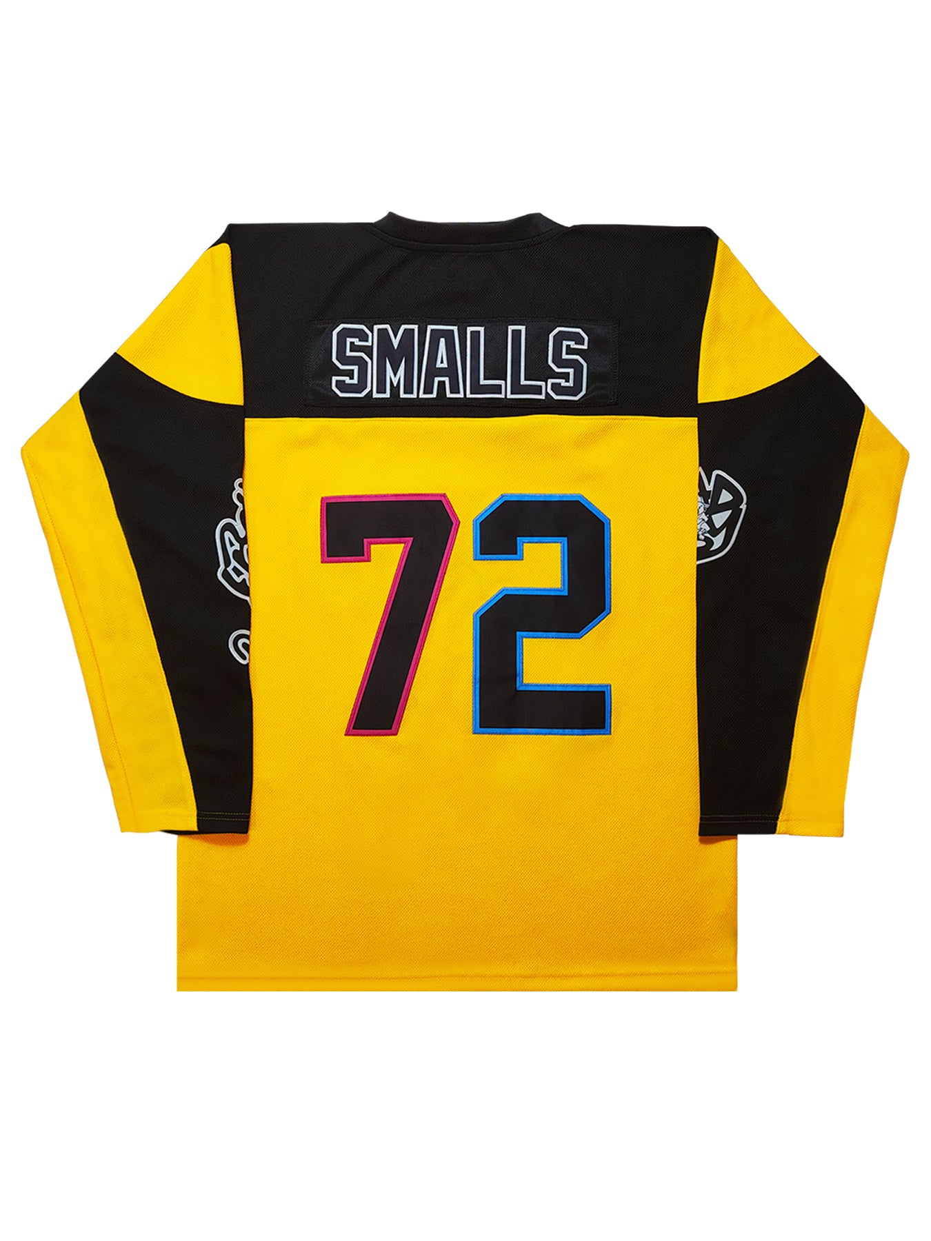 Men's #72 Yellow & Black Ice Hockey Jersey - V-Neck, Short Sleeve, Breathable Sports Uniform for Training & Competition, Polyester, Machine Washable