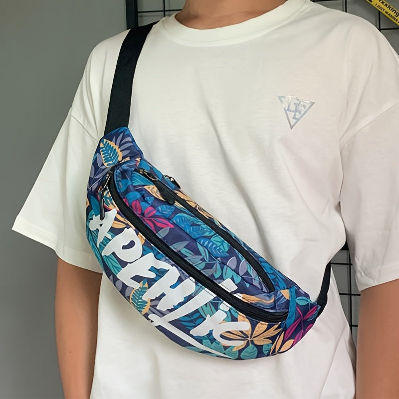 APEHIC Unisex Casual Oxford Fanny Pack, Woven Crossbody Shoulder Bag with Zipper Closure for Going Out - Hand Washable