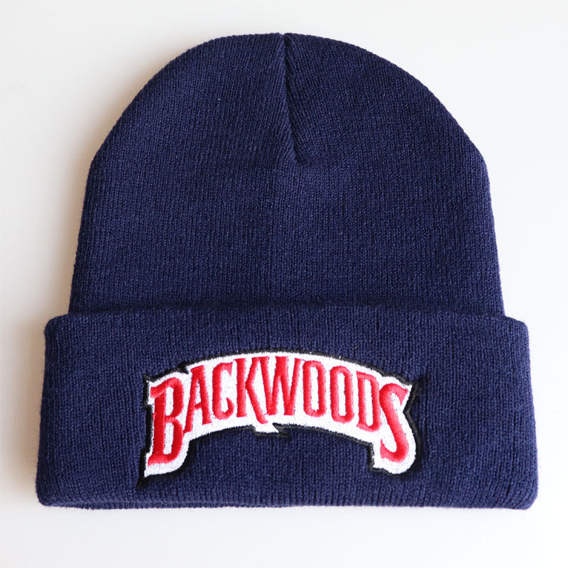 1pc "BACKWOODS" Knitted Hat Thermal Cap For Men, Ideal choice for Gifts
