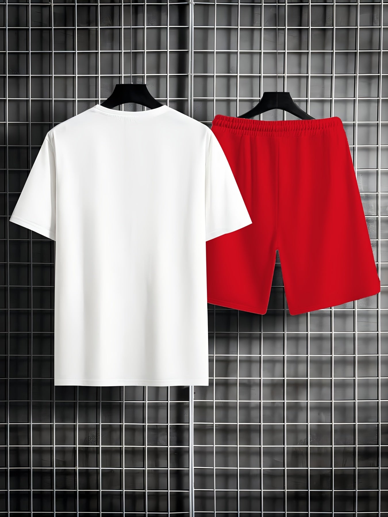 2pcs Comfortable Men's Casual Round Neck Short Sleeve Tee & Drawstring Shorts Set: Tropical Coconut Tree Print - Perfect for Summer, Beach Vacations & Home Wear