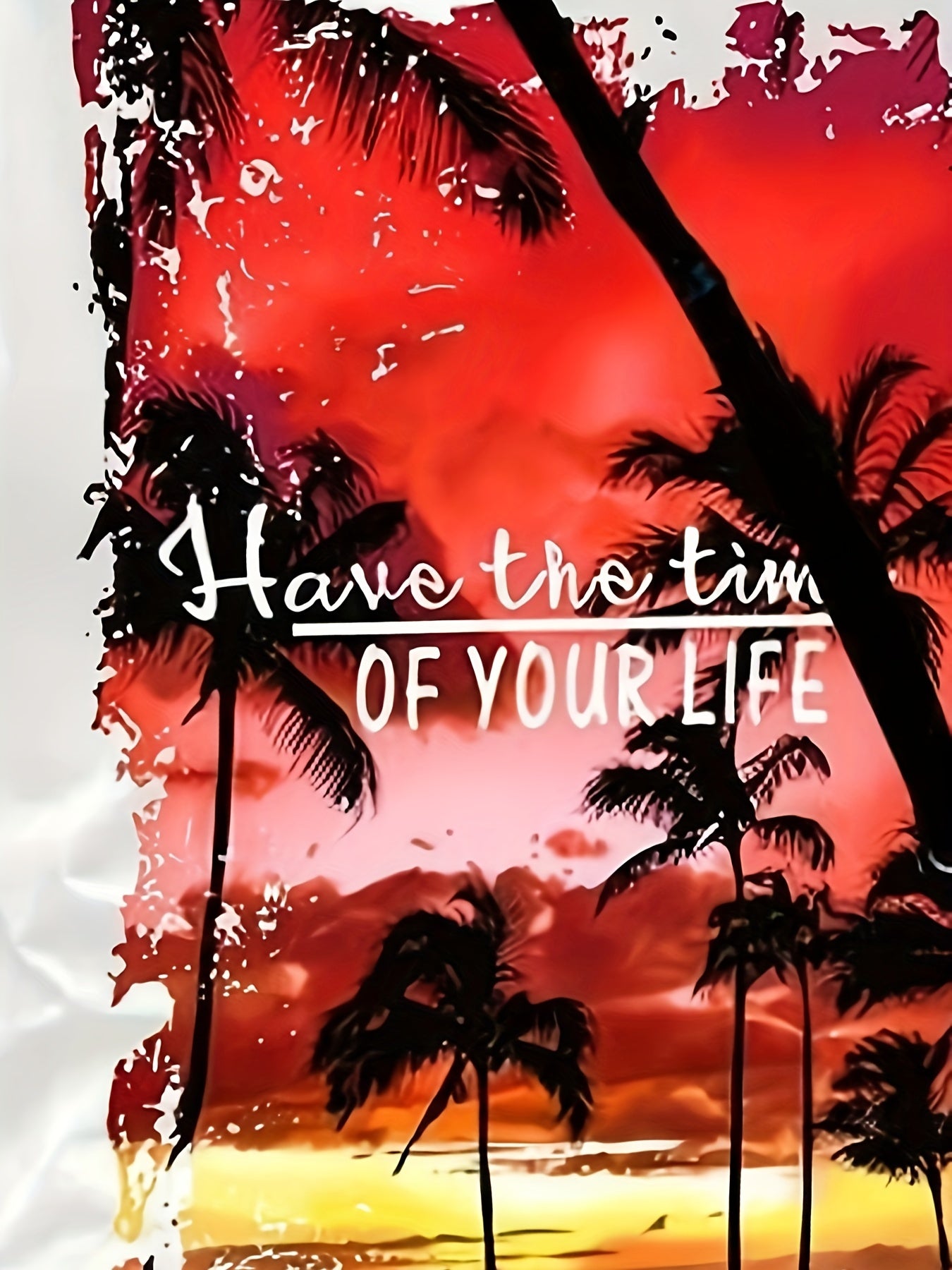 2pcs Comfortable Men's Casual Round Neck Short Sleeve Tee & Drawstring Shorts Set: Tropical Coconut Tree Print - Perfect for Summer, Beach Vacations & Home Wear