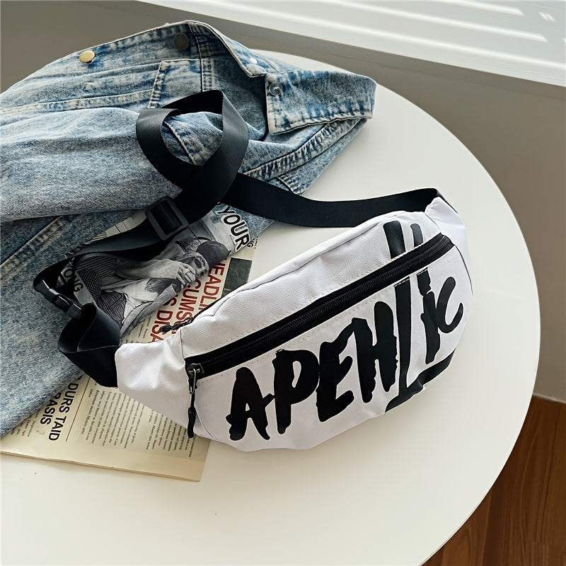APEHIC Unisex Casual Oxford Fanny Pack, Woven Crossbody Shoulder Bag with Zipper Closure for Going Out - Hand Washable