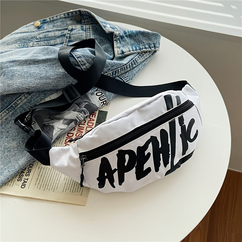 APEHIC Unisex Casual Oxford Fanny Pack, Woven Crossbody Shoulder Bag with Zipper Closure for Going Out - Hand Washable