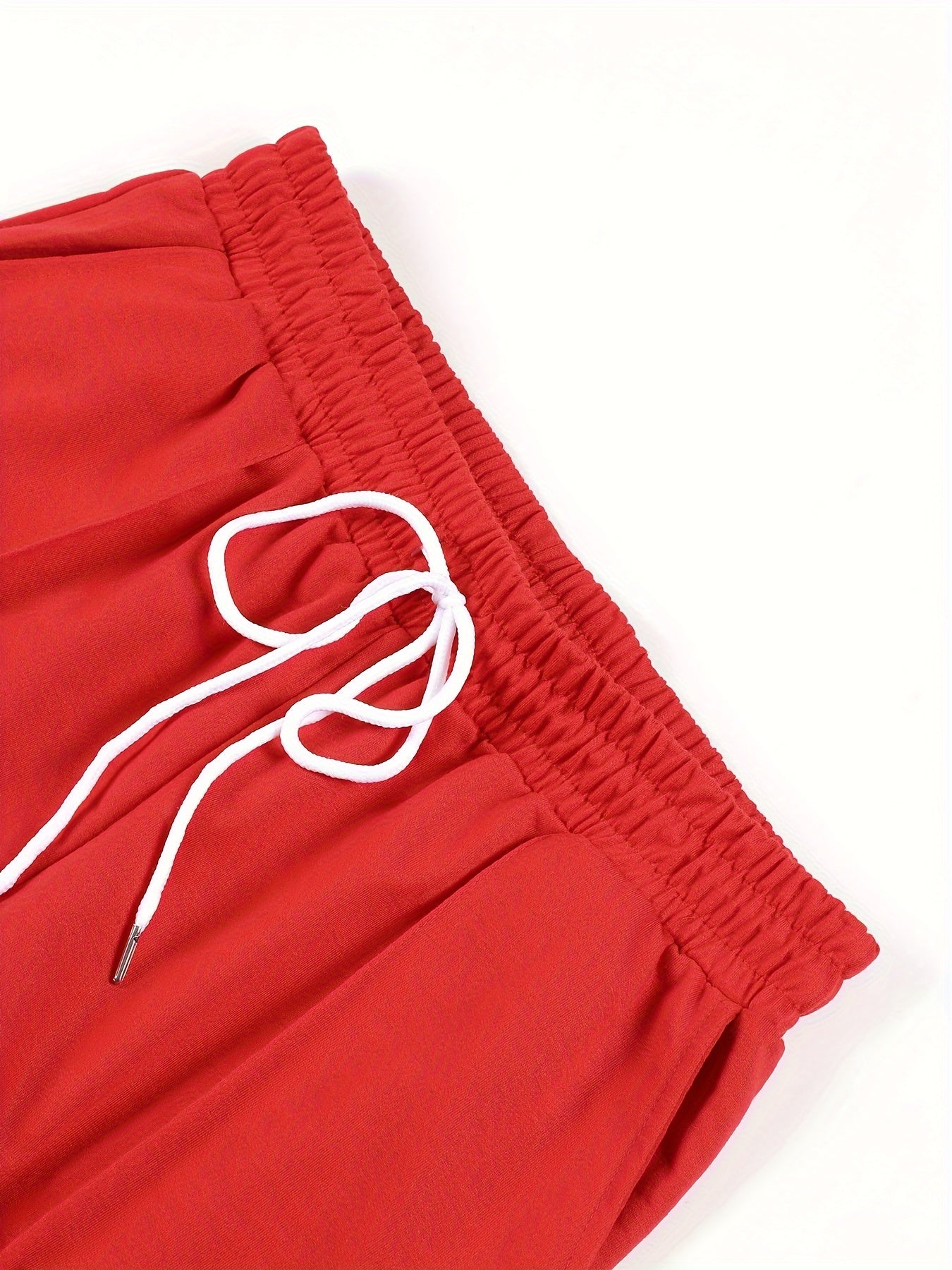 Men's Embroidered Heart Series Casual Flare Pants - Lightweight, Breathable Polyester, Drawstring Waist with Pockets, All-Season Wear, Style