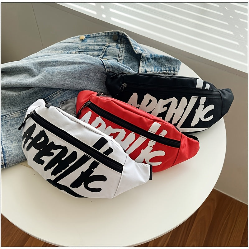 APEHIC Unisex Casual Oxford Fanny Pack, Woven Crossbody Shoulder Bag with Zipper Closure for Going Out - Hand Washable