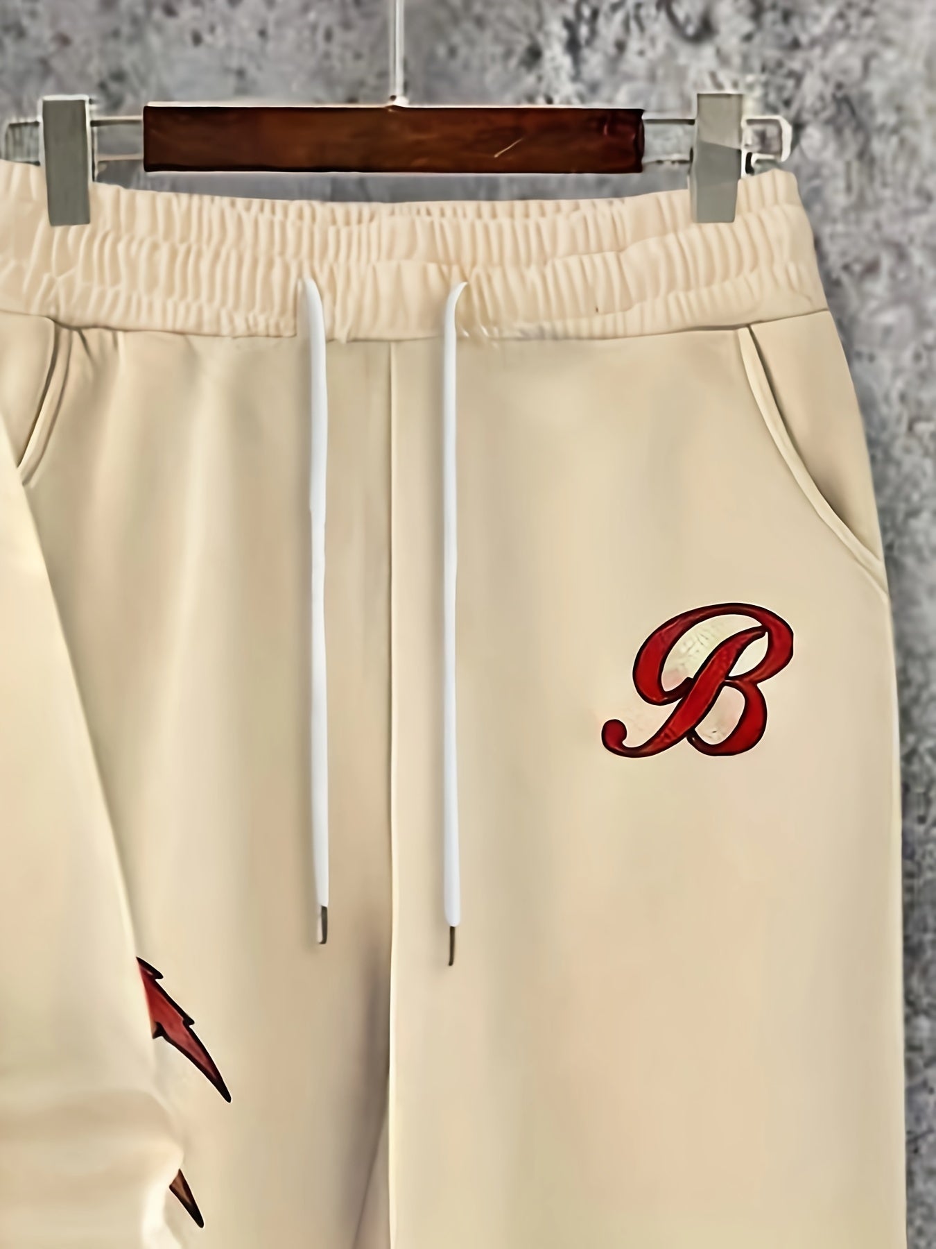 2-Piece Autumn Winter Sets, Men's Casual Brand Letter Hooded Sweatshirt & B Letter Drawstring Jogger Pants Set for Outing and Daily Wear