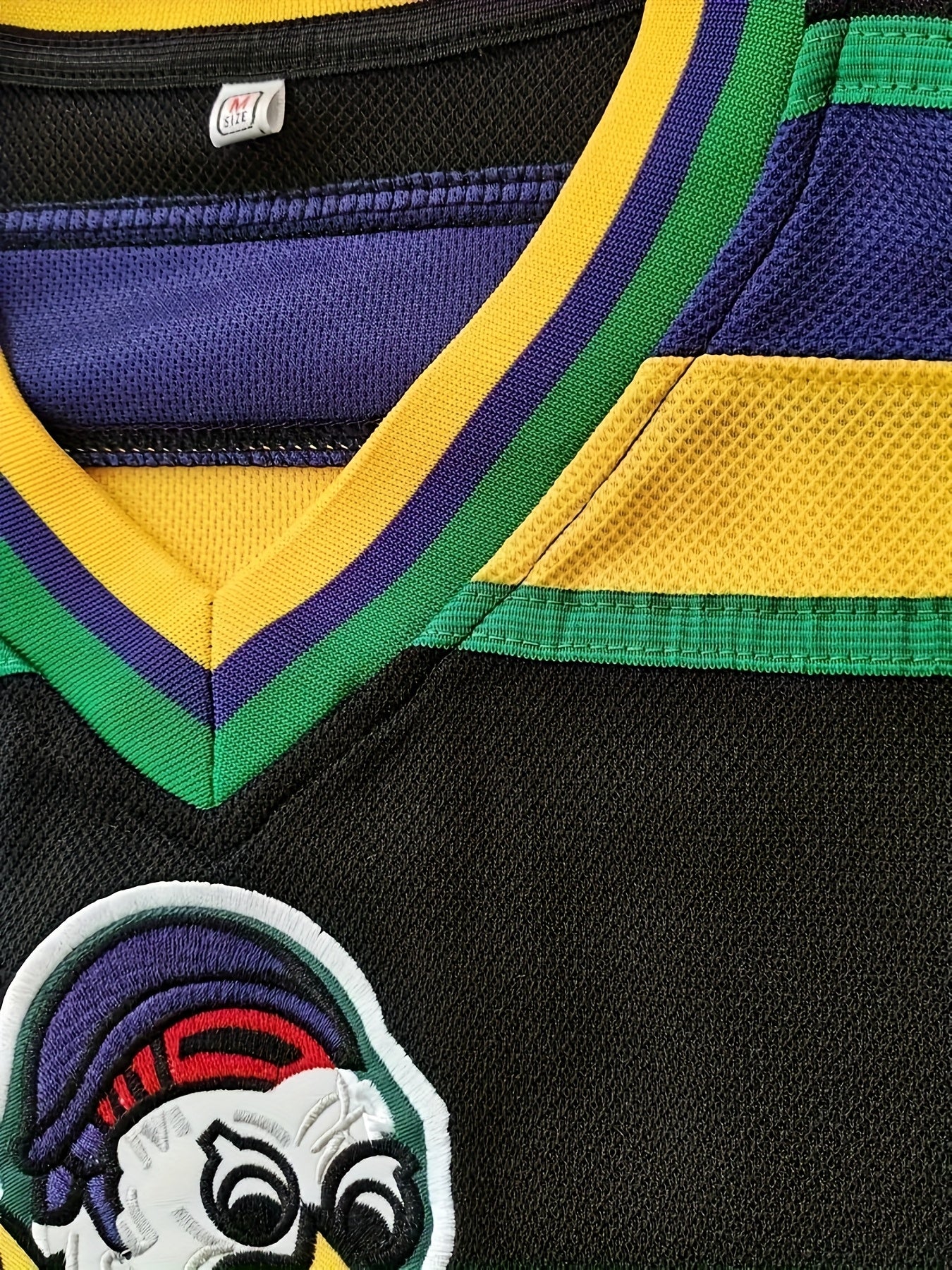 [Embroidered Detailing] Men's #99 Black & Golden Ice Hockey Jersey - Breathable, Embroidered V-Neck Captain's Sweatshirt with Striped Accents, Ideal for Sports & Casual Wear, Machine Washable