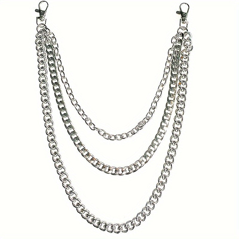 A Long Chain For Pants, Wallet, Pocket, Belt, Or Jeans, With Lobster Clasps At Both Ends, Suitable For Keys And Wallets.