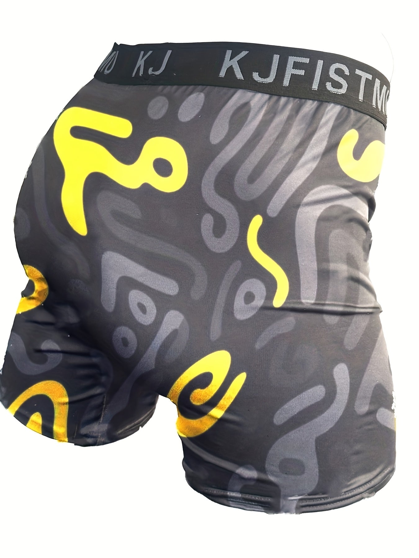8 Packs Of Random Graffiti Printed Casual Sports Boxer Briefs, Breathable And Elastic, More Comfortable After Wearing!
