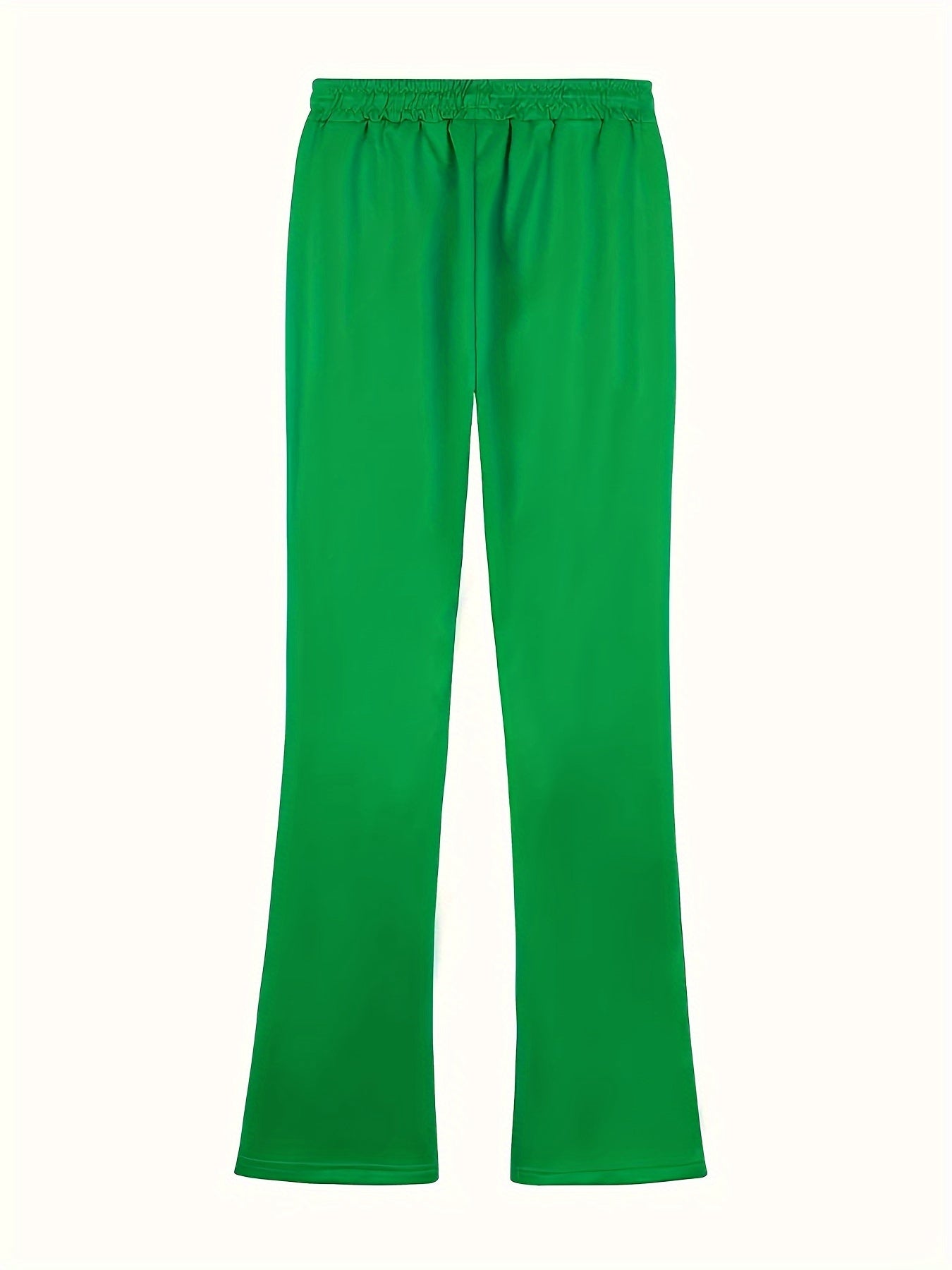 Ultra Long Regular Fit Men's Fashion Flared Pants with Polyester Knit Fabric, Drawstring, Pocket, Casual Solid Color, All-Season Adult