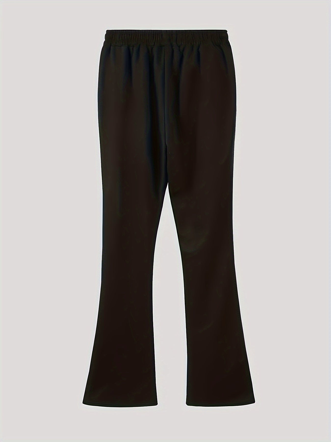 Ultra Long Regular Fit Men's Fashion Flared Pants with Polyester Knit Fabric, Drawstring, Pocket, Casual Solid Color, All-Season Adult