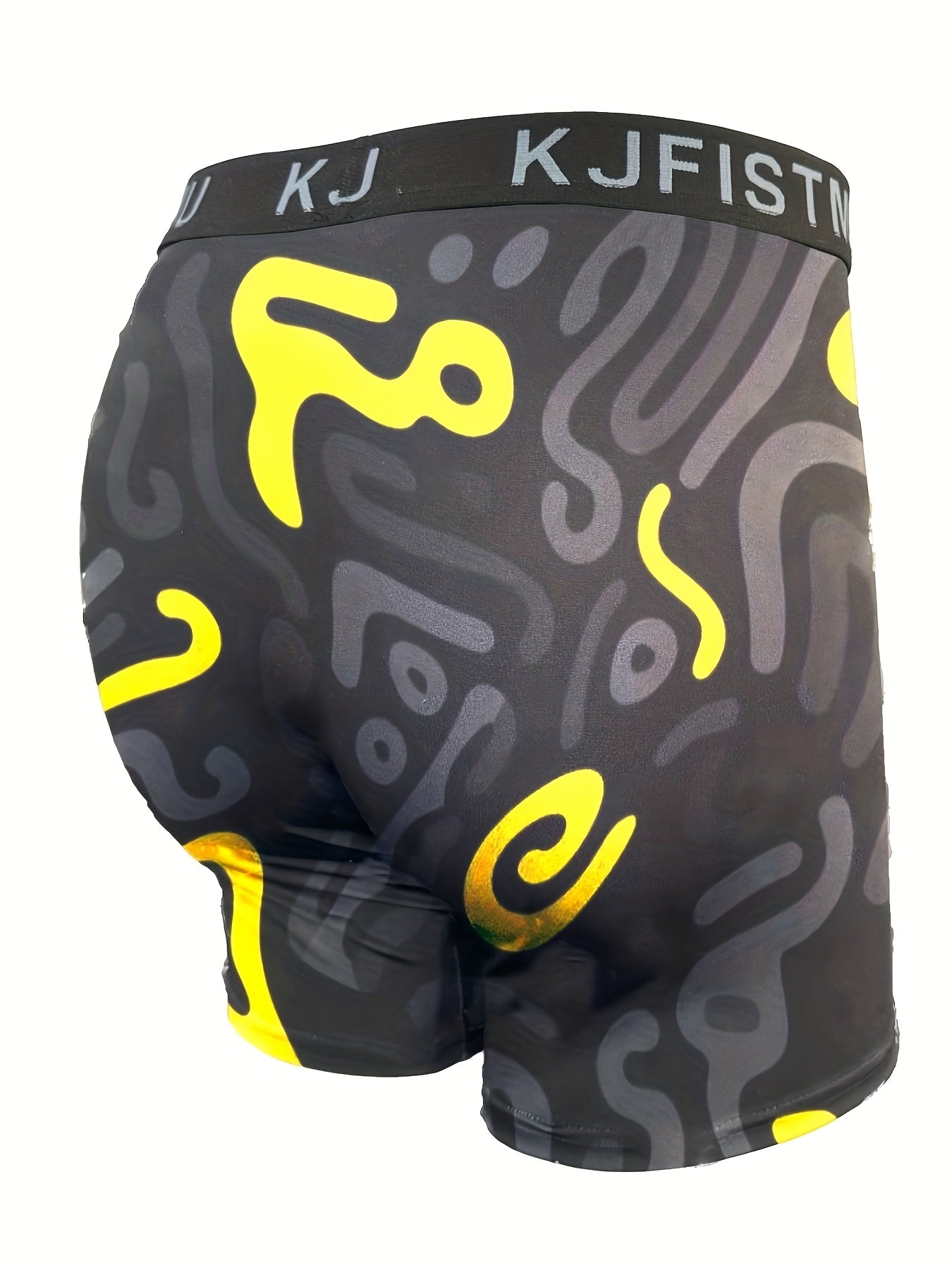 8 Packs Of Random Graffiti Printed Casual Sports Boxer Briefs, Breathable And Elastic, More Comfortable After Wearing!